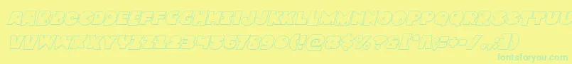 Zounderkiteoutital Font – Green Fonts on Yellow Background