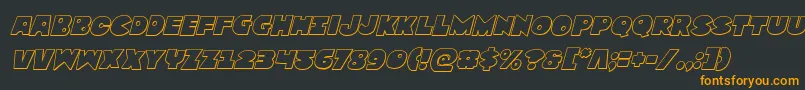 フォントZounderkiteoutital – 黒い背景にオレンジの文字