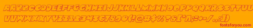 Fonte Zounderkiteoutital – fontes vermelhas em um fundo laranja