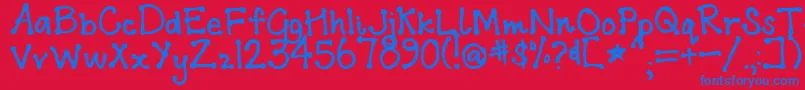 Addis Font – Blue Fonts on Red Background