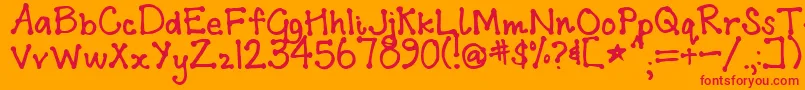 Addis Font – Red Fonts on Orange Background
