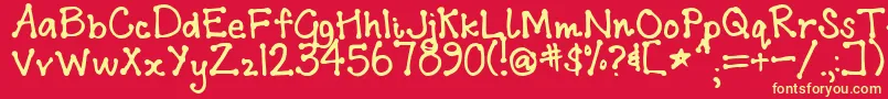 Addis-Schriftart – Gelbe Schriften auf rotem Hintergrund