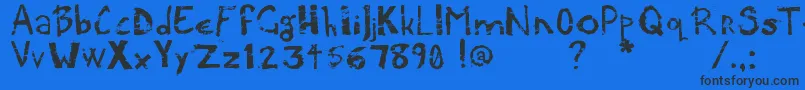 Potatpress Font – Black Fonts on Blue Background