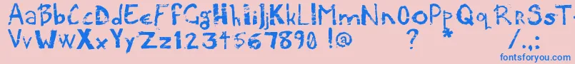 Potatpress Font – Blue Fonts on Pink Background