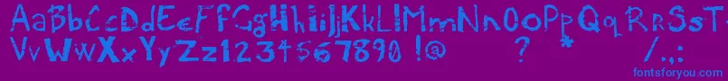 Potatpress Font – Blue Fonts on Purple Background