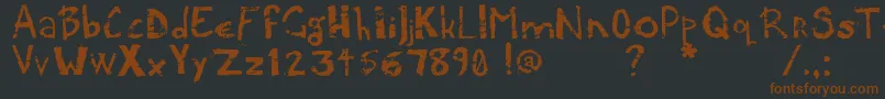 Potatpress-fontti – ruskeat fontit mustalla taustalla