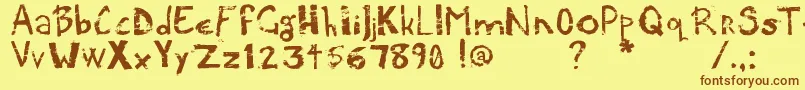 Potatpress Font – Brown Fonts on Yellow Background