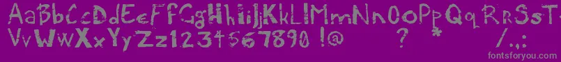 Potatpress-Schriftart – Graue Schriften auf violettem Hintergrund