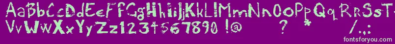 Potatpress Font – Green Fonts on Purple Background