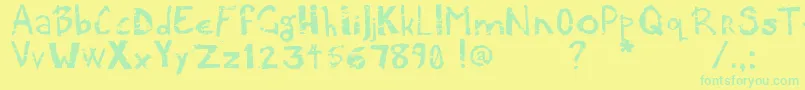 Potatpress Font – Green Fonts on Yellow Background