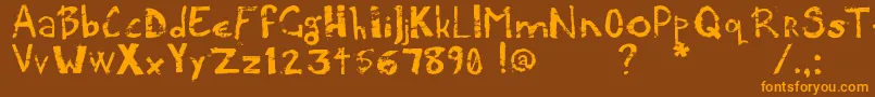 Potatpress Font – Orange Fonts on Brown Background