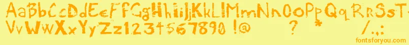 Potatpress Font – Orange Fonts on Yellow Background