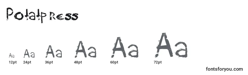 Potatpress Font Sizes