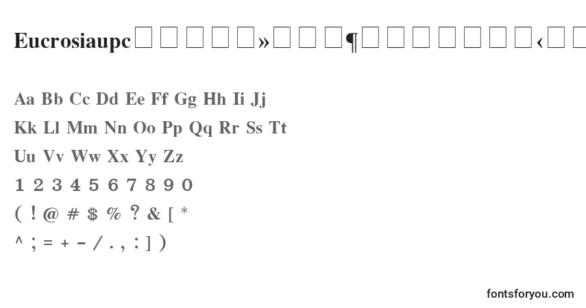 EucrosiaupcРџРѕР»СѓР¶РёСЂРЅС‹Р№ Font – alphabet, numbers, special characters
