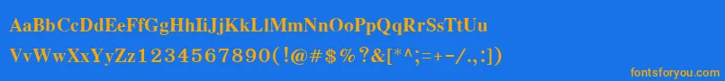 EucrosiaupcРџРѕР»СѓР¶РёСЂРЅС‹Р№ Font – Orange Fonts on Blue Background