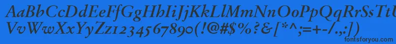 StempelGaramondBoldItalicOldstyleFigures Font – Black Fonts on Blue Background