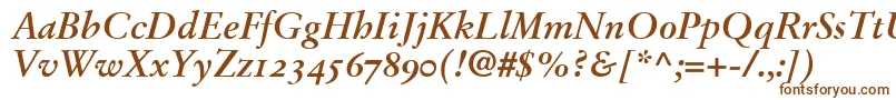 StempelGaramondBoldItalicOldstyleFigures Font – Brown Fonts on White Background