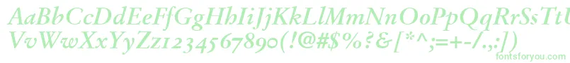 StempelGaramondBoldItalicOldstyleFigures Font – Green Fonts on White Background