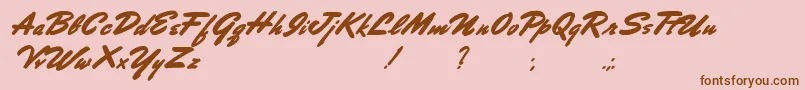 Porongo-Schriftart – Braune Schriften auf rosa Hintergrund