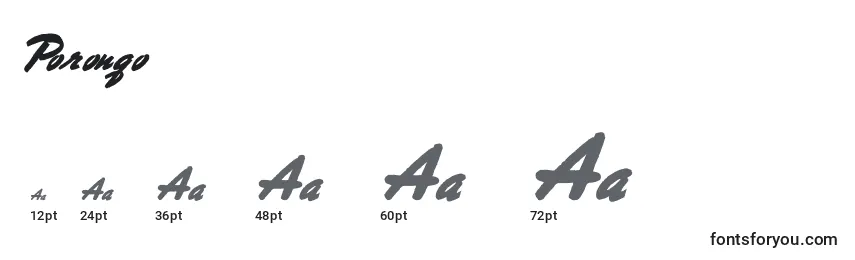 Porongo Font Sizes