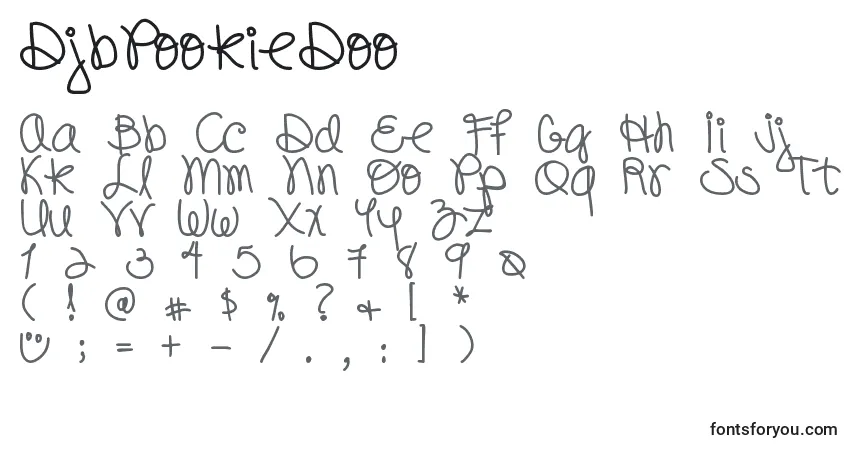 Шрифт DjbPookieDoo – алфавит, цифры, специальные символы