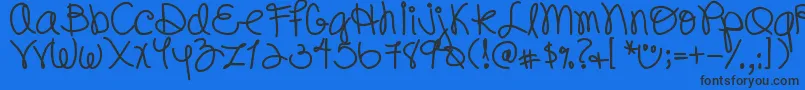 DjbPookieDoo Font – Black Fonts on Blue Background