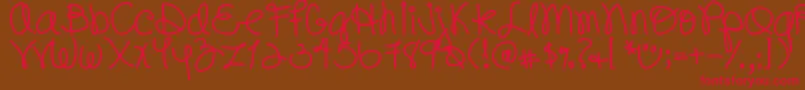 DjbPookieDoo Font – Red Fonts on Brown Background