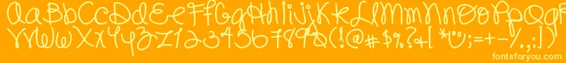 DjbPookieDoo Font – Yellow Fonts on Orange Background