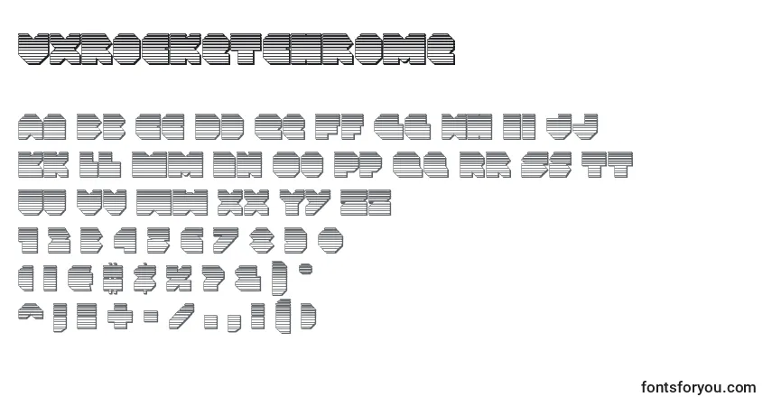 Schriftart Vxrocketchrome – Alphabet, Zahlen, spezielle Symbole