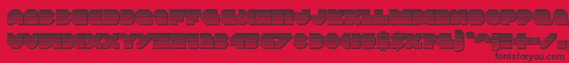 Vxrocketchrome-Schriftart – Schwarze Schriften auf rotem Hintergrund
