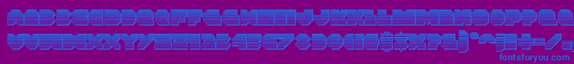 フォントVxrocketchrome – 紫色の背景に青い文字