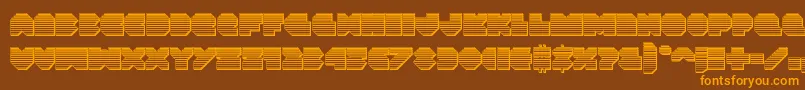 Vxrocketchrome Font – Orange Fonts on Brown Background