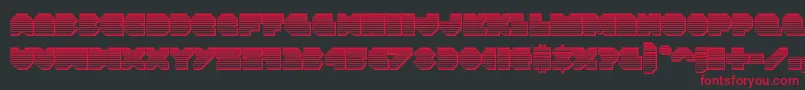 フォントVxrocketchrome – 黒い背景に赤い文字