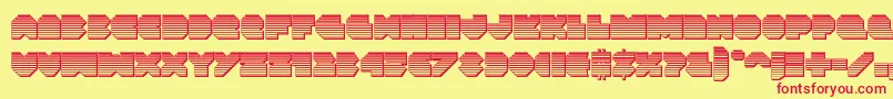 フォントVxrocketchrome – 赤い文字の黄色い背景