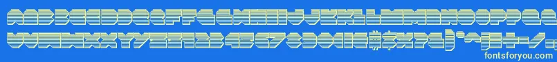 フォントVxrocketchrome – 黄色の文字、青い背景