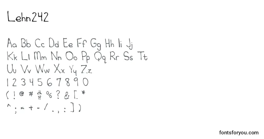 A fonte Lehn242 – alfabeto, números, caracteres especiais
