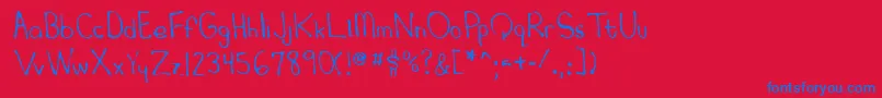 Lehn242 Font – Blue Fonts on Red Background
