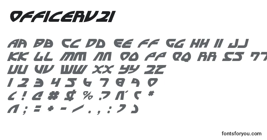 Czcionka Officerv2i – alfabet, cyfry, specjalne znaki