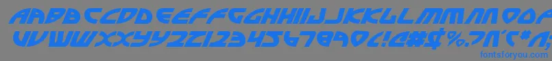 Officerv2i-Schriftart – Blaue Schriften auf grauem Hintergrund