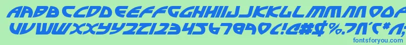 Officerv2i Font – Blue Fonts on Green Background