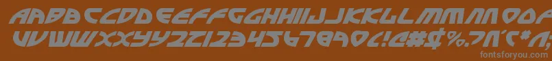 フォントOfficerv2i – 茶色の背景に灰色の文字