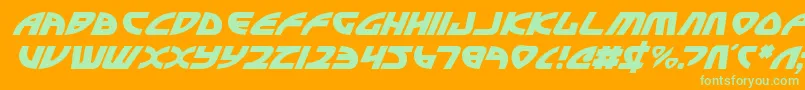 Officerv2i Font – Green Fonts on Orange Background