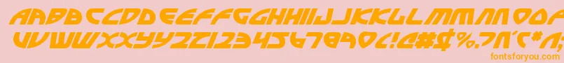 Officerv2i Font – Orange Fonts on Pink Background