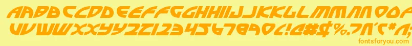 Officerv2i Font – Orange Fonts on Yellow Background