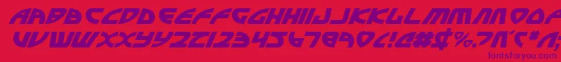 フォントOfficerv2i – 赤い背景に紫のフォント