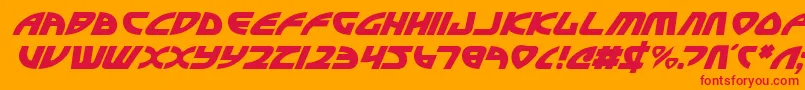 Officerv2i Font – Red Fonts on Orange Background