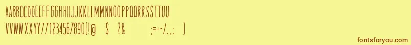 Шрифт TamalesregFreeForPersonalUse – коричневые шрифты на жёлтом фоне