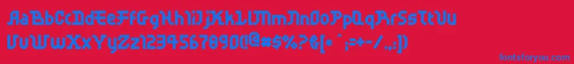 Ffscratch Font – Blue Fonts on Red Background