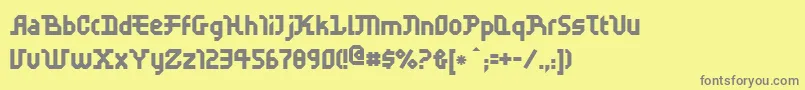 フォントFfscratch – 黄色の背景に灰色の文字