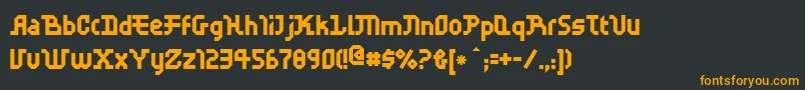 フォントFfscratch – 黒い背景にオレンジの文字